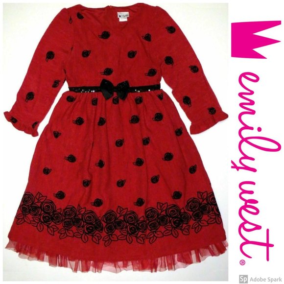 Emily West Girls size 14 Red Holiday Special Occasion Dress NWT - Picture 1 of 7